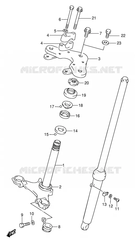 COLONNE DE DIRECTION Suzuki MOTO 80 DS 1997  DS80V(E24)