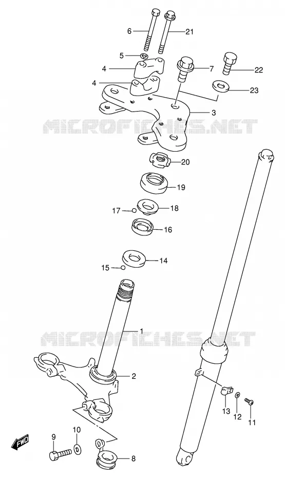 COLONNE DE DIRECTION Suzuki MOTO 80 DS 1999  DS80X(E3/E28)