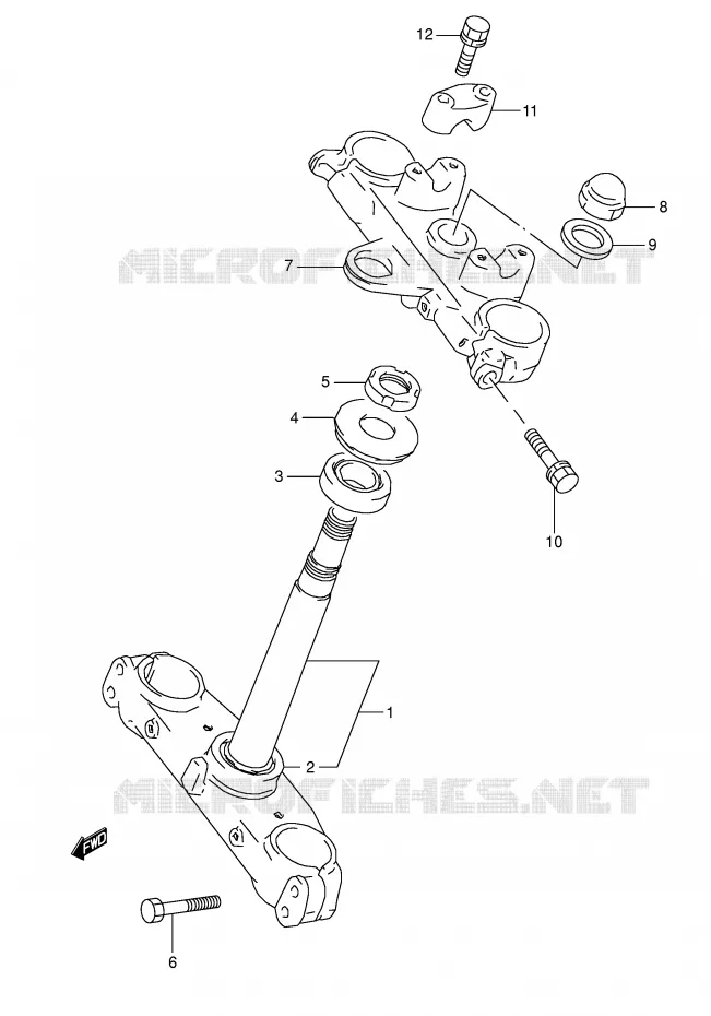 COLONNE DE DIRECTION Suzuki MOTO 800 DR 1992  DR800SN(E4)