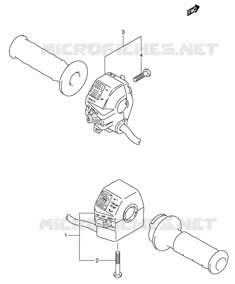 COMMODOS (MODELE M/N/P/R/S) Suzuki MOTO 650 DR 1995  DR650RSES(E4)