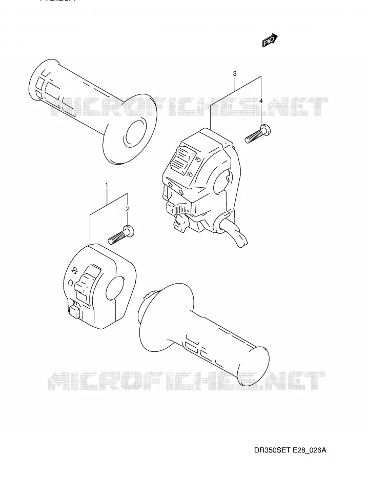 COMMODOS (MODELE T) Suzuki MOTO 350 DR 1991  DR350SM(E28)