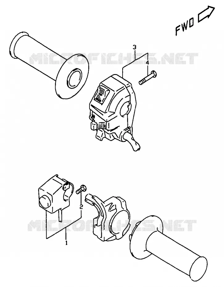 COMMODOS (MODELE W/X, E24) Suzuki MOTO 350 DR 1998  DR350W(V/W/X)