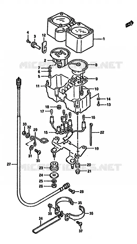 COMPTEUR (DR350SHN/SHP/SHR) Suzuki MOTO 350 DR 1992  DR350SHN(L/M/N/P/R)