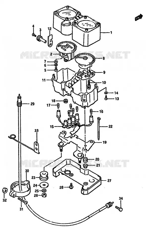 COMPTEUR Suzuki MOTO 750 DR 1988  DR750SUJ(J/K)