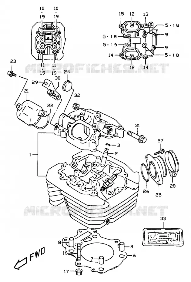 CULASSE Suzuki MOTO 350 DR 1998  DR350W(V/W/X)