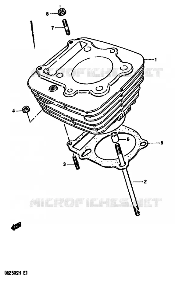 CYLINDRE Suzuki MOTO 250 DR 1986  DR250SG(E/F/G/H)