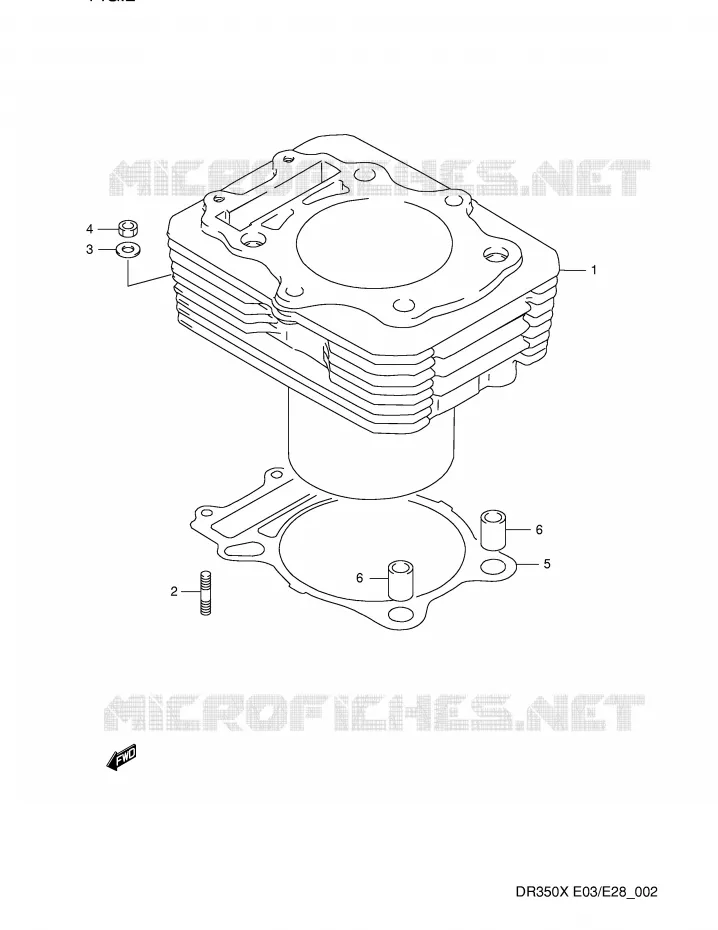 CYLINDRE Suzuki MOTO 350 DR 1997  DR350V(E3/E28)