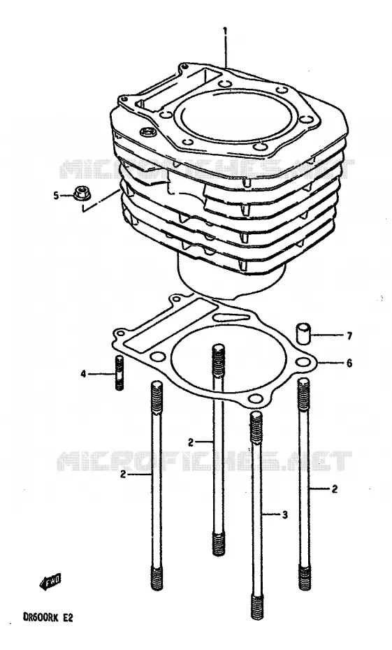 CYLINDRE Suzuki MOTO 600 DR 1987  DR600RH(E2)