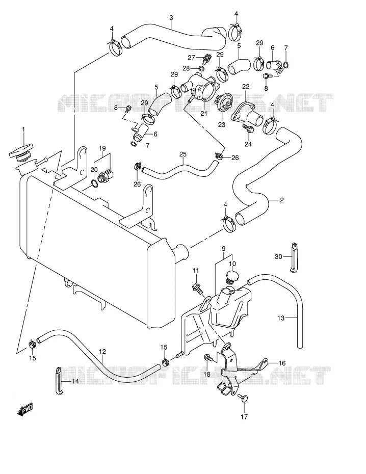 DURITE DE RADIATEUR Suzuki MOTO 650 V-STROM 2006  DL650U3K6(E2)