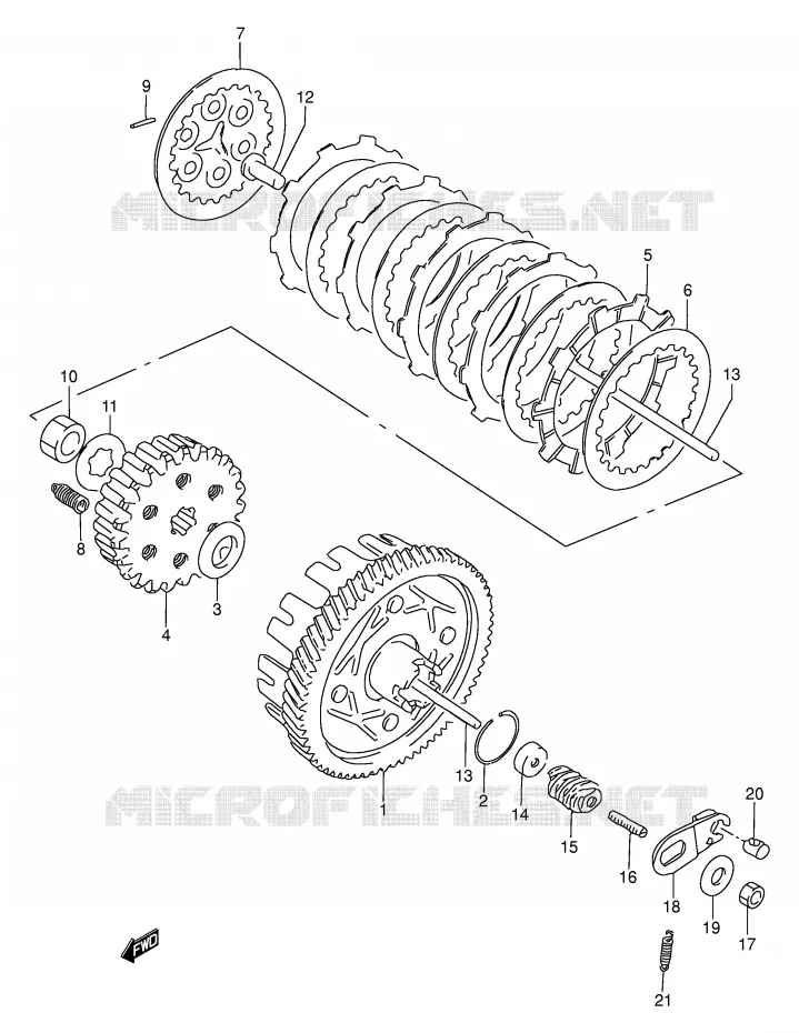 EMBRAYAGE Suzuki MOTO 100 AP 1996  AX100T(E94)