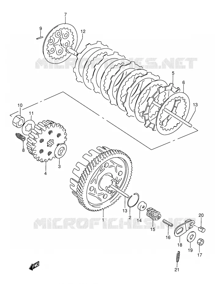 EMBRAYAGE Suzuki MOTO 115 AP 1998  AX115SW(E71)