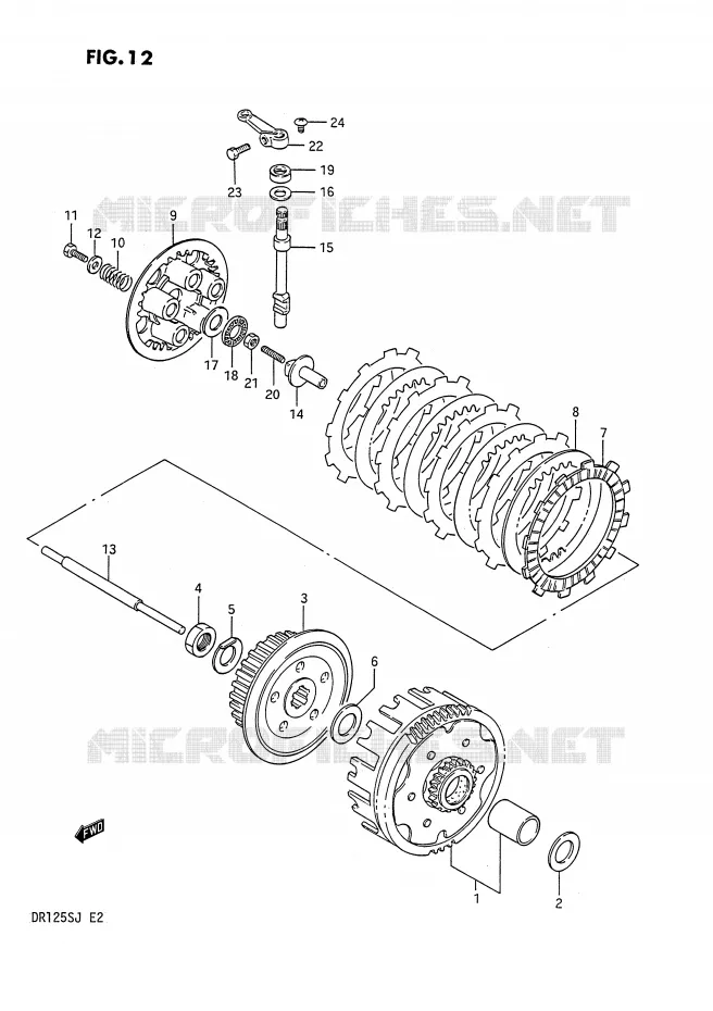 EMBRAYAGE Suzuki MOTO 125 DR 1985  DR125SF(E2)