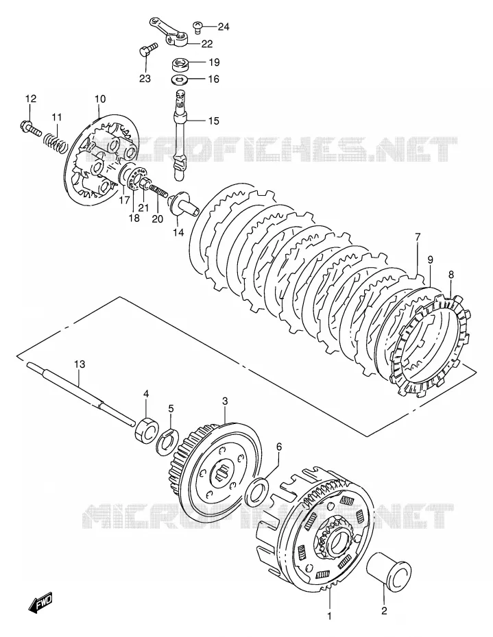 EMBRAYAGE Suzuki MOTO 200 DF 1998  DF200EW(E24)
