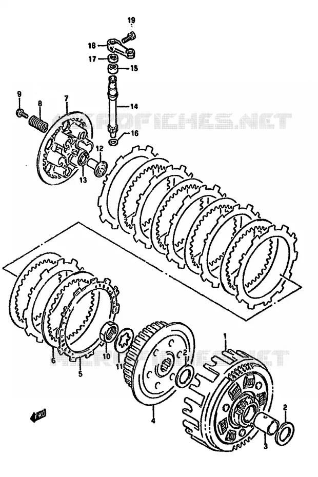 EMBRAYAGE Suzuki MOTO 350 DR 1993  DR350SHP(L/M/N/P/R)