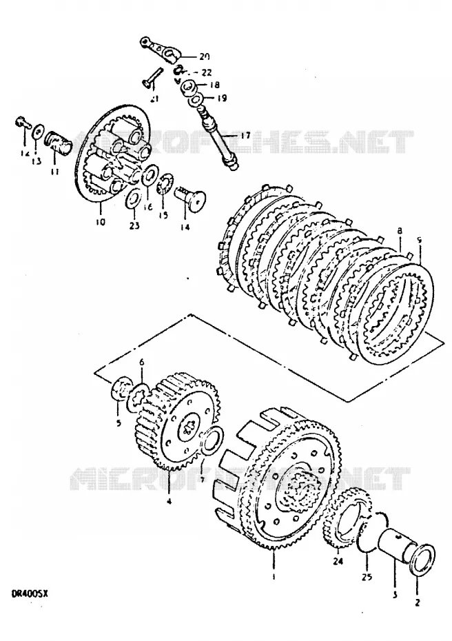EMBRAYAGE Suzuki MOTO 400 DR 1981  DR400SX(T/X)