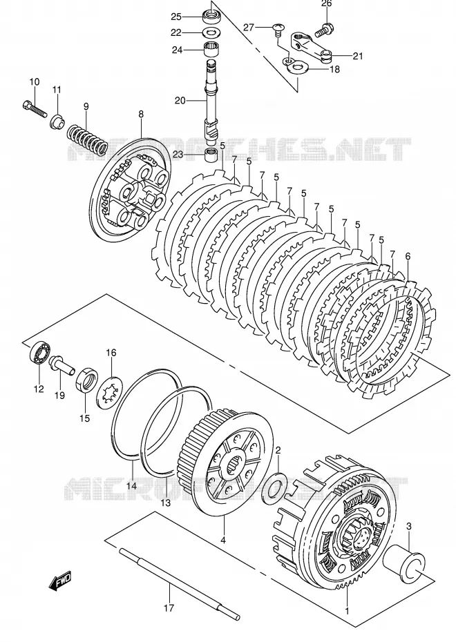 EMBRAYAGE Suzuki MOTO 400 DR-Z 2002  DR-Z400K2(E1)