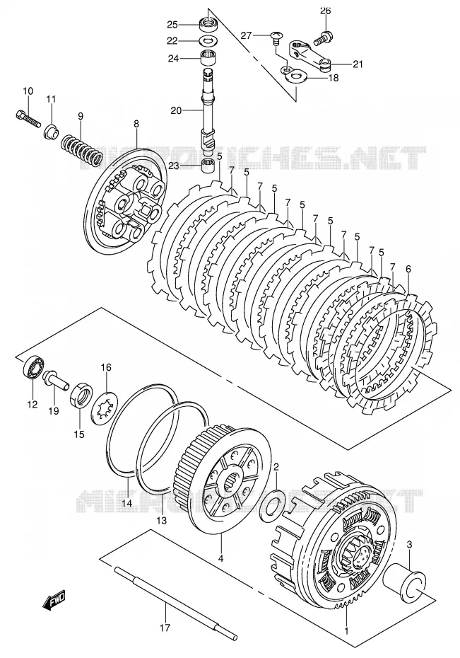 EMBRAYAGE Suzuki MOTO 400 DR-Z 2003  DR-Z400SK3(E3/E28)