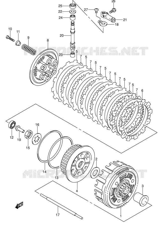 EMBRAYAGE Suzuki MOTO 400 DR-Z 2005  DR-Z400SK5(E2)