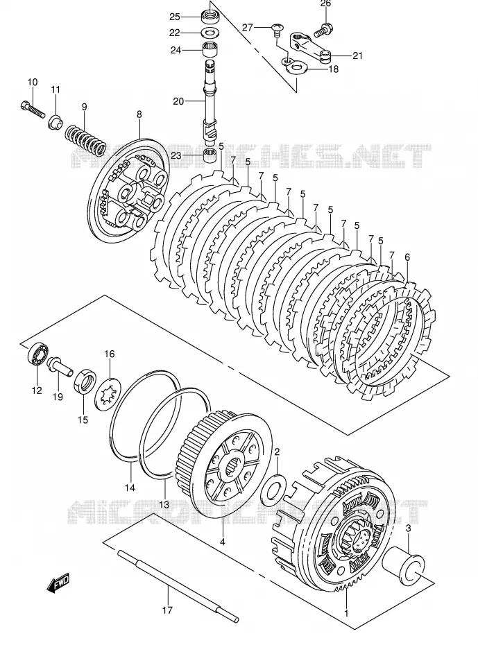 EMBRAYAGE Suzuki MOTO 400 DR-Z 2006  DR-Z400SK6(E3/E28)