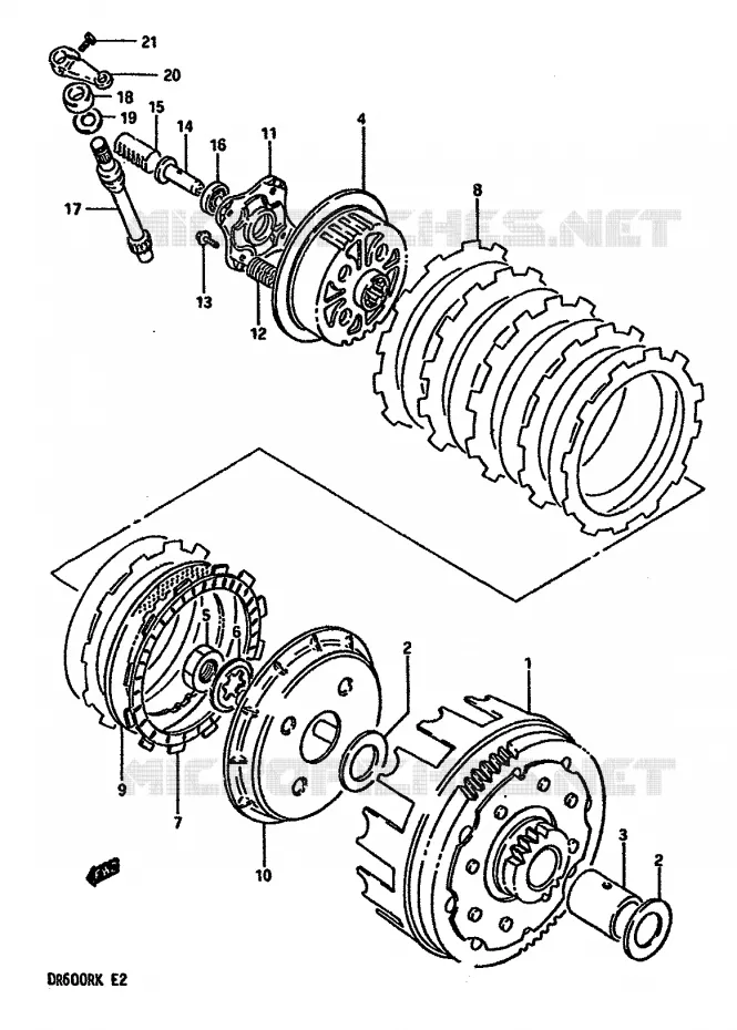 EMBRAYAGE Suzuki MOTO 600 DR 1987  DR600RH(E2)
