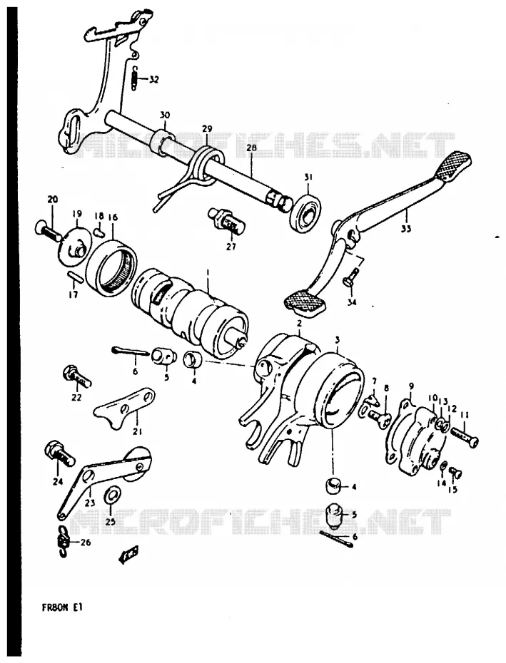 ENSEMBLE DE SELECTION DE VITESSES Suzuki SCOOTER 80 FR 1981  FR80M(M/B/N)