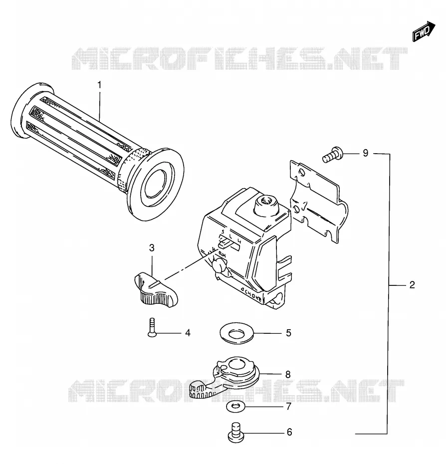 ENSEMBLE LEVIER - POIGNEE GAUCHE Suzuki SCOOTER 100 FB 1994  FB100DR(E71)