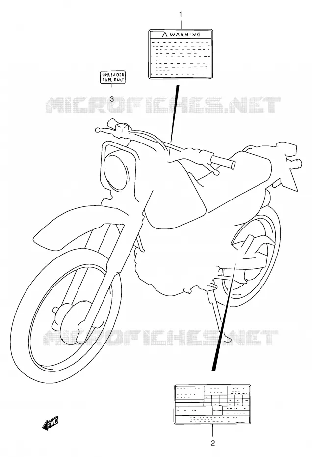 ETIQUETTE Suzuki MOTO 200 DR 1995  DR200SES(E24)