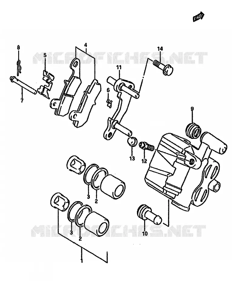 ETRIER DE FREIN ARRIERE (MODELE K) Suzuki MOTO 750 DR 1989  DR750SK(J/K)