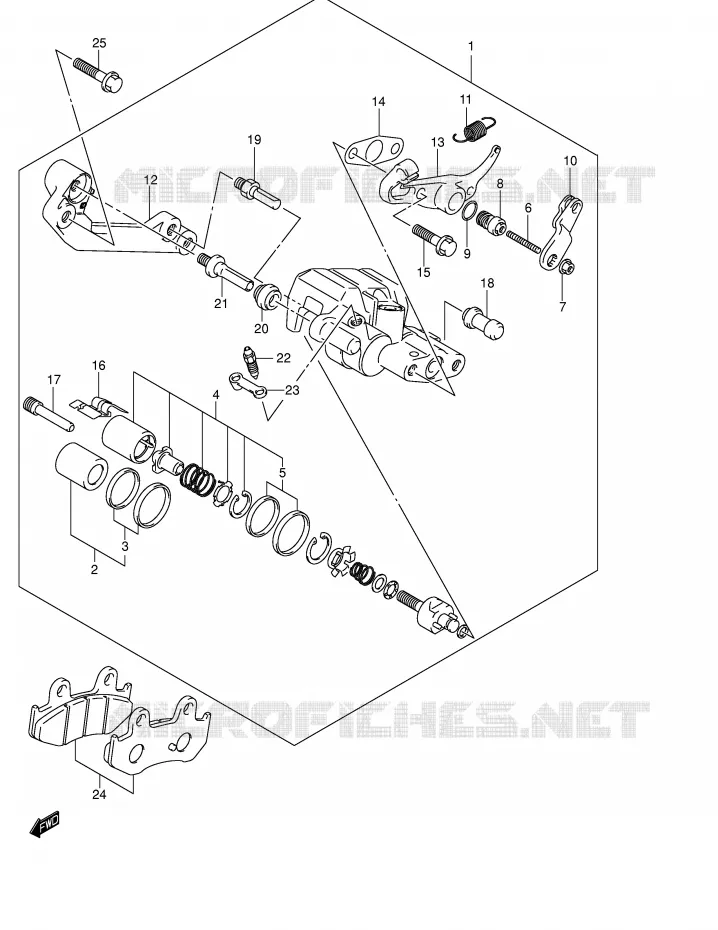 ETRIER DE FREIN ARRIERE Suzuki SCOOTER 250 BURGMAN 2004  AN250K4(E2)