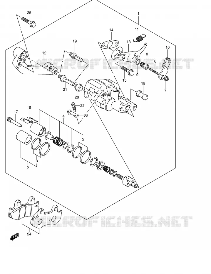 ETRIER DE FREIN ARRIERE Suzuki SCOOTER 400 BURGMAN 2005  AN400K5(E2)