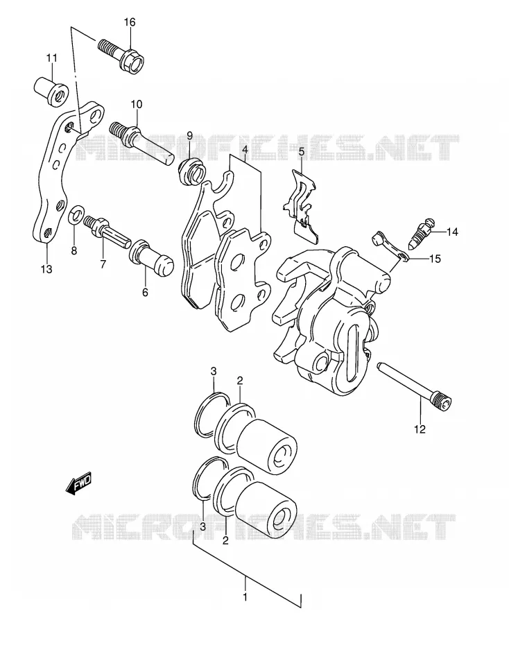 ETRIER DE FREIN AVANT (MODELE L/M) Suzuki MOTO 350 DR 1995  DR350S(E3)