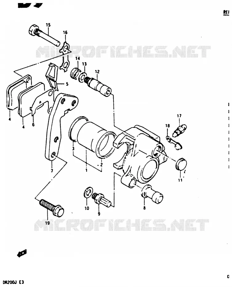 ETRIER DE FREIN AVANT Suzuki MOTO 200 DR 1987  DR200H(G/H/J)