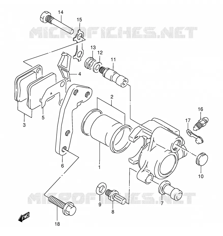 ETRIER DE FREIN AVANT Suzuki MOTO 200 DR 1996  DR200SET(E24)