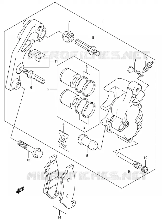 ETRIER DE FREIN AVANT Suzuki MOTO 400 DR-Z 2005  DR-Z400EK5(E3/E28)