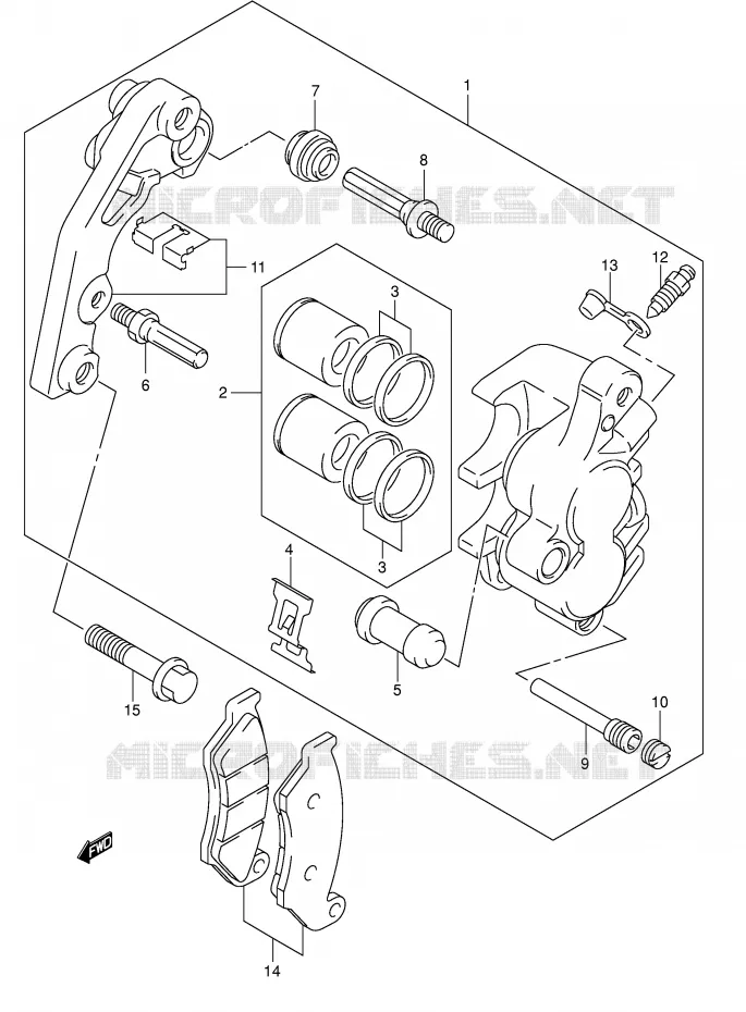 ETRIER DE FREIN AVANT Suzuki MOTO 400 DR-Z 2009  DR-Z400EK9(E1)