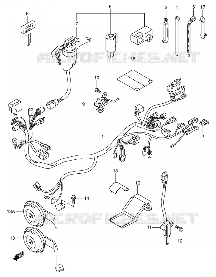 FAISCEAU ELECTRIQUE (DR-Z400EY/EK1/EK2/EK3/EK4 E24) Suzuki MOTO 400 DR-Z 2000  DR-Z400EY(E1)