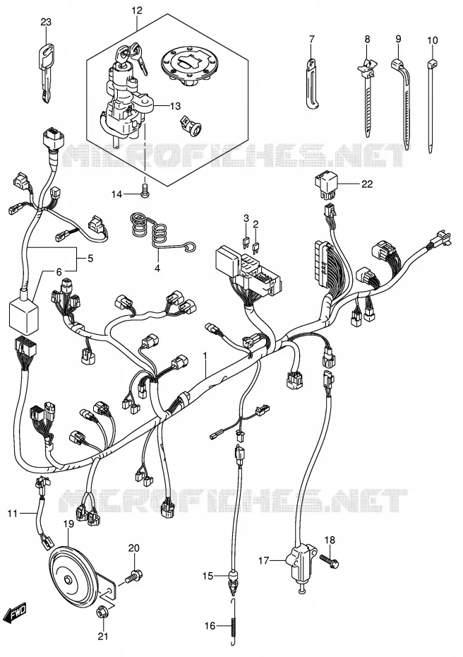 FAISCEAU ELECTRIQUE (MODELE K5/K6 E24) Suzuki MOTO 650 V-STROM 2004  DL650K4(E2)