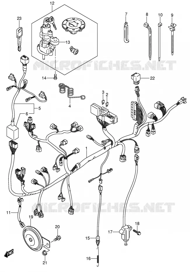 FAISCEAU ELECTRIQUE (MODELE K5/K6 E2,E19) Suzuki MOTO 650 V-STROM 2004  DL650K4(E2)