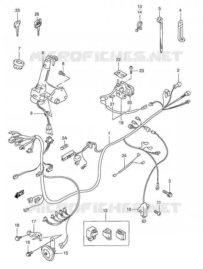 FAISCEAU ELECTRIQUE (MODELE S/T/V/W/X) Suzuki SCOOTER 125 BURGMAN 1998  AN125UW(E2)