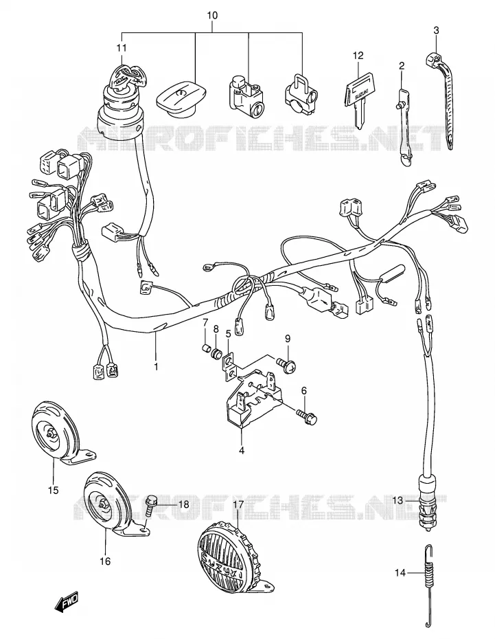 FAISCEAU ELECTRIQUE Suzuki MOTO 115 AP 1999  AX115X(E71)