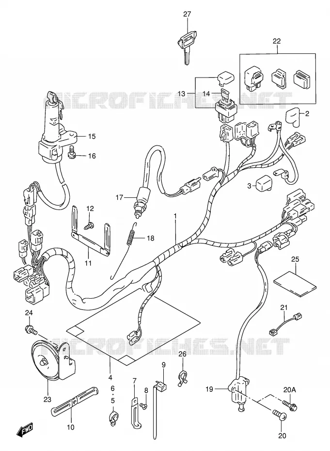 FAISCEAU ELECTRIQUE Suzuki MOTO 200 DF 1999  DF200EX(E24)