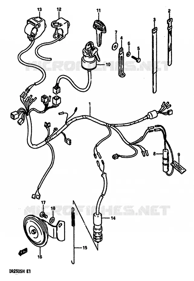 FAISCEAU ELECTRIQUE Suzuki MOTO 250 DR 1984  DR250SE(E/F/G/H)
