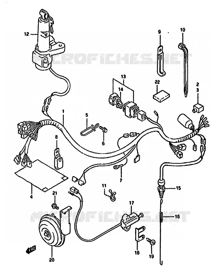 FAISCEAU ELECTRIQUE Suzuki MOTO 350 DR 1993  DR350SUP(L/M/N/P/R)