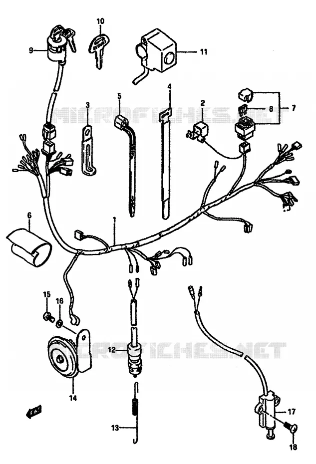FAISCEAU ELECTRIQUE Suzuki MOTO 600 DR 1989  DR600SK(E2)