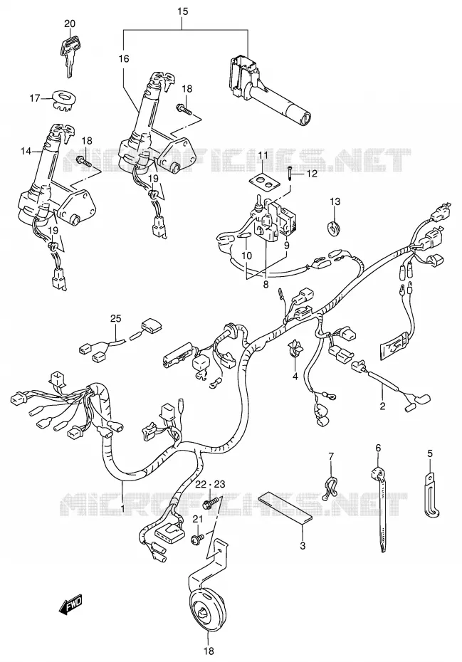 FAISCEAU ELECTRIQUE Suzuki SCOOTER 100 ADDRESS 1991  AG100M(E71)
