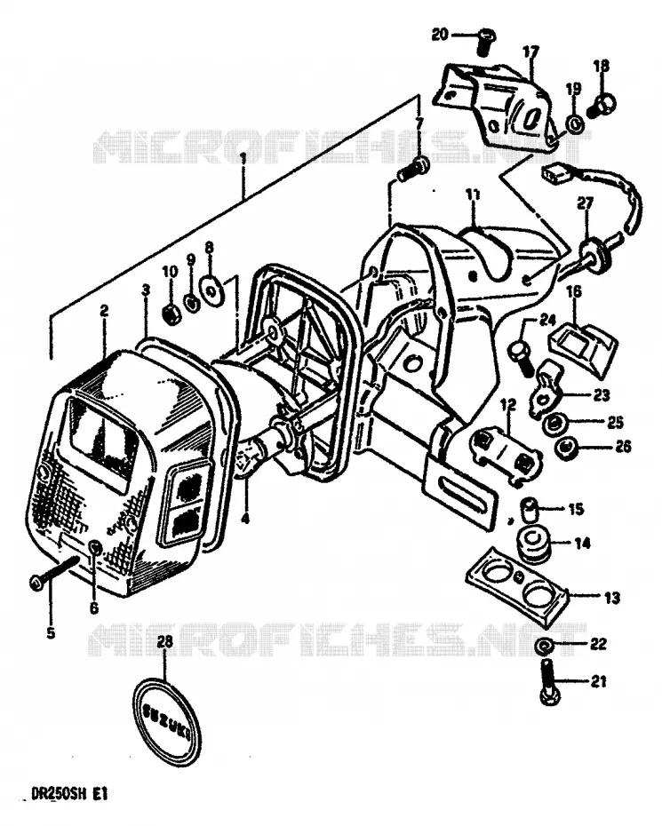 FEU ARRIERE (E2,E18) Suzuki MOTO 250 DR 1985  DR250SF(E/F/G/H)