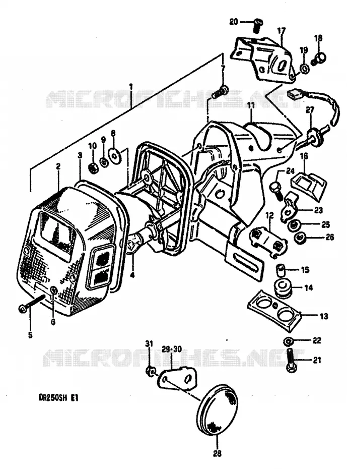 FEU ARRIERE (E39) Suzuki MOTO 250 DR 1985  DR250SF(E/F/G/H)