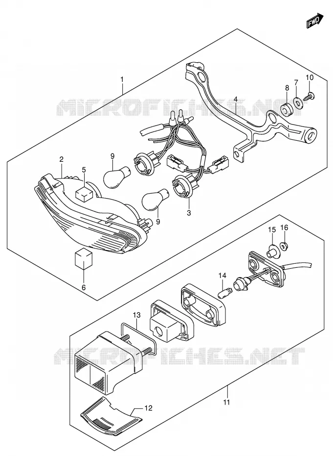 FEU ARRIERE (MODELE K4/K5/K6) Suzuki MOTO 1000 V-STROM 2002  DL1000K2(E2)