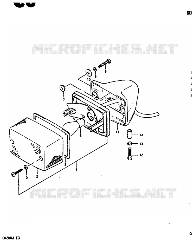 FEU ARRIERE Suzuki MOTO 200 DR 1986  DR200G(G/H/J)