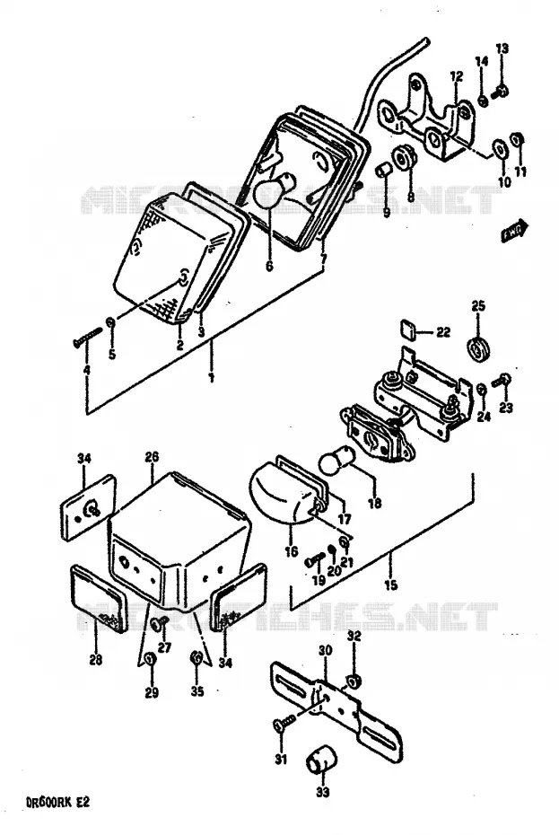 FEU ARRIERE Suzuki MOTO 600 DR 1987  DR600RH(E2)